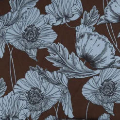 Viscose m/ blomsterprint Rød brun