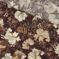 Viscose m/ blomsterprint Wine