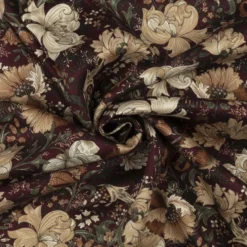Viscose m/ blomsterprint Wine