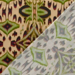 Viscose Satin m/abstrakt print Bisque