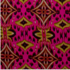 Viscose Satin m/abstrakt print Orkide