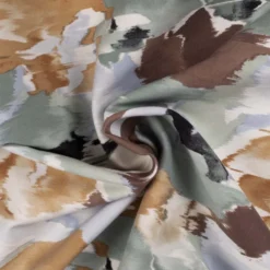 Viscose stretch m/ akvarel print Hvid