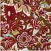 Viskosecrepe med stort blomsterprint Gylden rødbrun