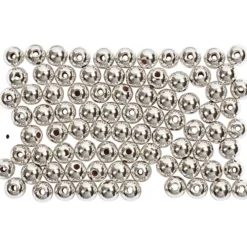 Voksperler, sølv, diam. 4 mm, hulstr. 0,7 mm, 150 stk. Sølv