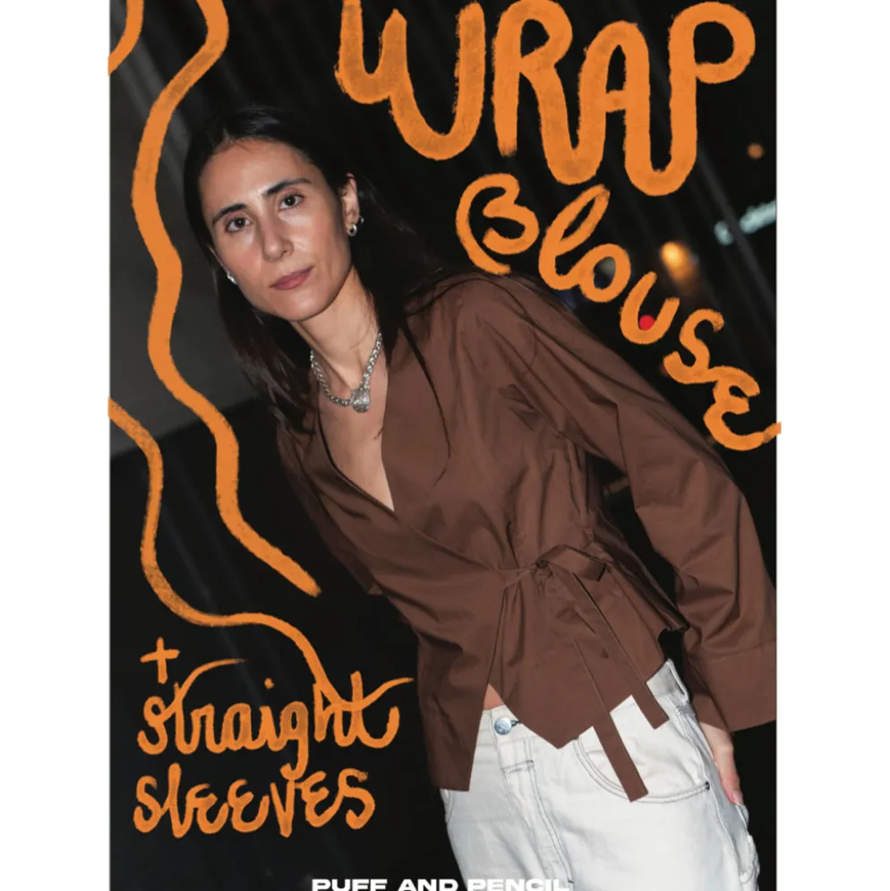 Wrap Blouse w. straight sleeve