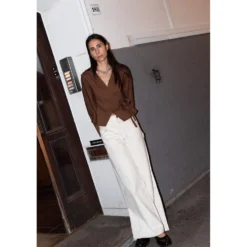 Wrap Blouse w. straight sleeve