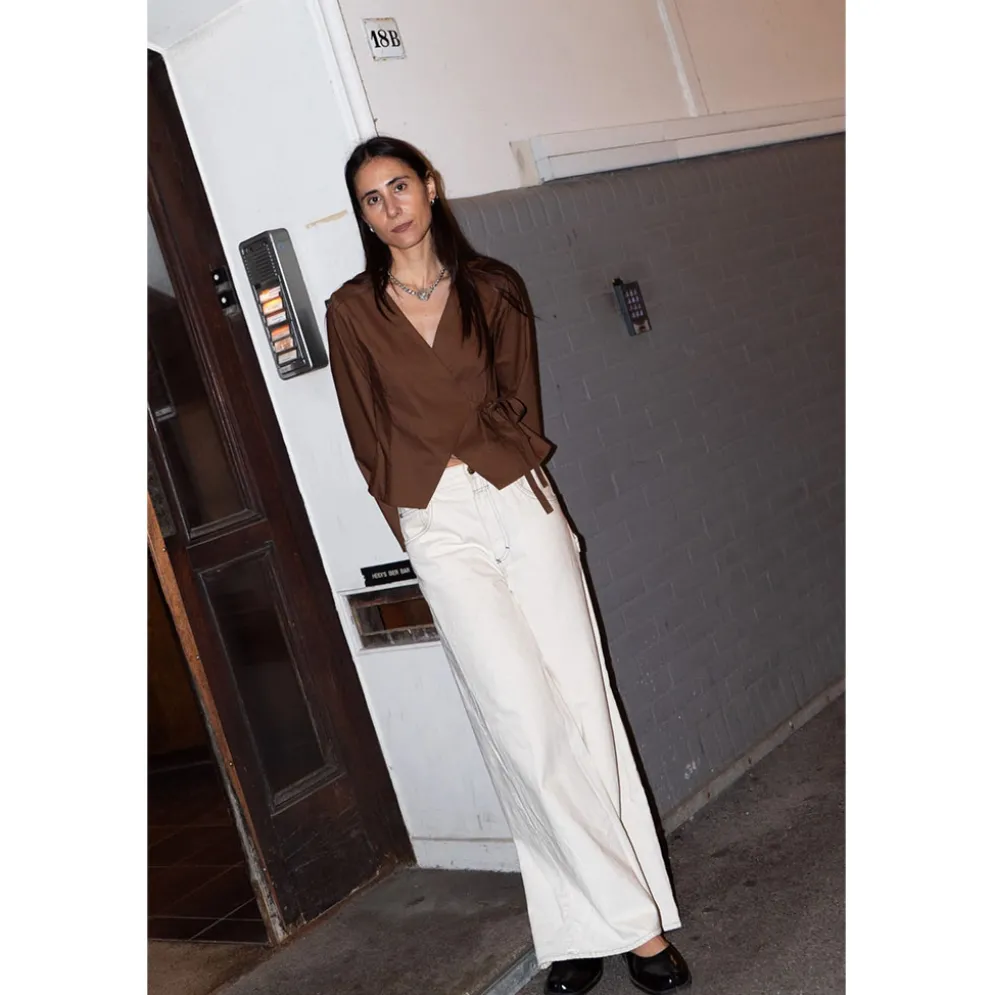 Wrap Blouse w. straight sleeve