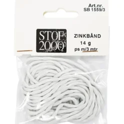 Zink bånd 14 gr. 3m Hvid
